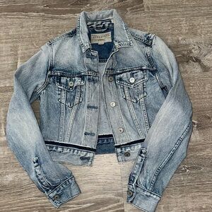 AllSaints Light Blue Washed Denim Jean Jacket